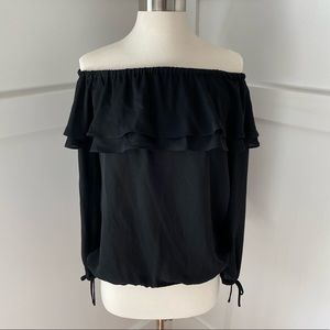 Michael by Michael Kors ruffle peasant top size small